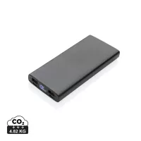 Alumínium 18W-os 10 000 mAh PD powerbank Fekete