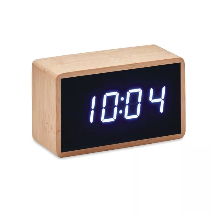 MIRI-CLOCK-LED-ebresztoora-bambusz-hazzal-barna__634069