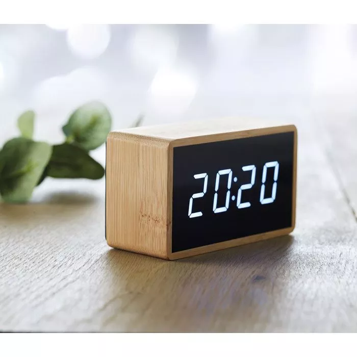 MIRI-CLOCK-LED-ebresztoora-bambusz-hazzal-barna__634070