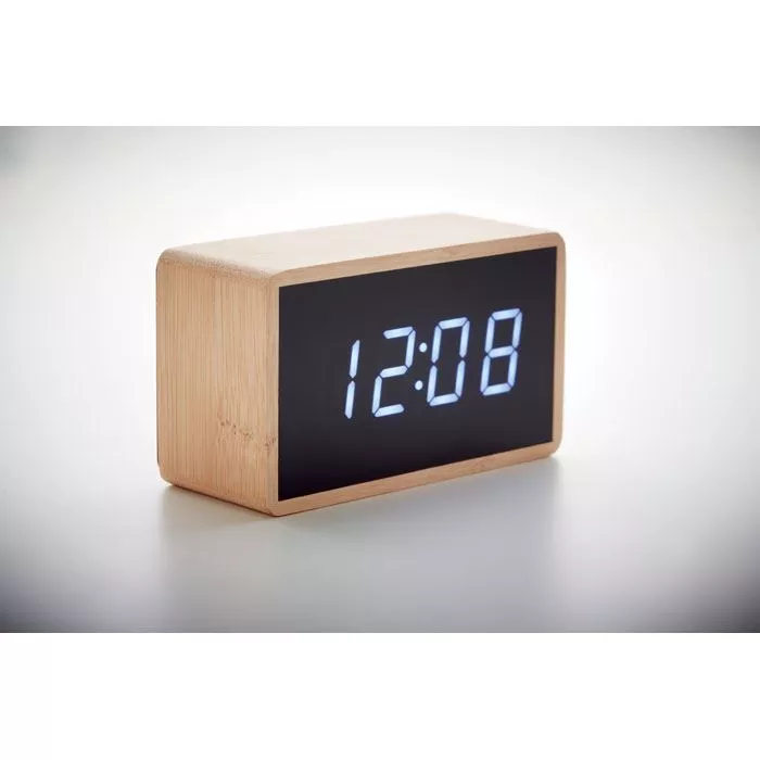 MIRI-CLOCK-LED-ebresztoora-bambusz-hazzal-barna__634073