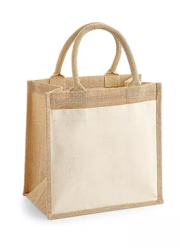 Cotton Pocket Jute Midi Tote