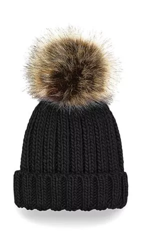 Infant/Junior Fur Pom Pom Chunky Beanie