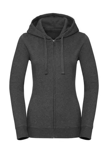 Ladies` Authentic Melange Zipped Hood Sweat