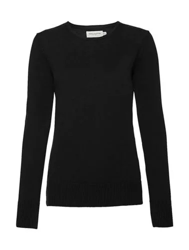 Ladies` Crew Neck Knitted Pullover