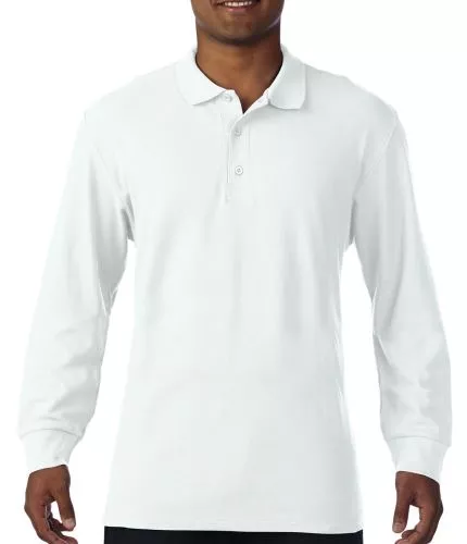 Premium Cotton Adult Double Piqué Polo LS