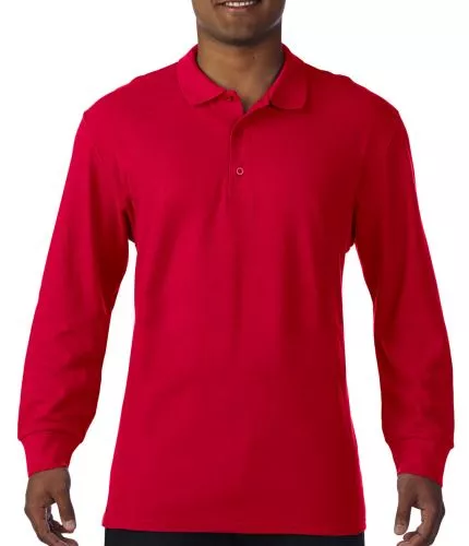 Premium Cotton Adult Double Piqué Polo LS