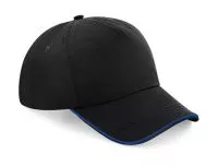 Authentic 5 Panel Cap - Piped Peak Black/Bright Royal