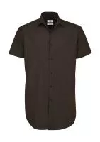 Black Tie SSL/men Poplin Shirt Coffee Bean