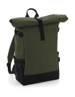 Block Roll-Top Backpack Olive Green/Black