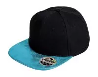 Bronx Glitter Flat Peak Snapback Cap  Black/Turquoise