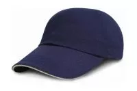 Brushed Cotton Sandwich Cap Navy/White