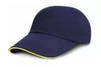 Brushed Cotton Sandwich Cap Navy/Yellow