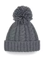 Cable Knit Melange Beanie Light Grey