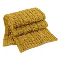 Cable Knit Melange Scarf Mustard