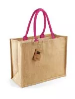 Classic Jute Shopper Natural/Fuchsia