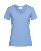 Classic-T V-Neck Women Light Blue