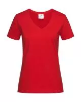 Classic-T V-Neck Women Scarlet Red