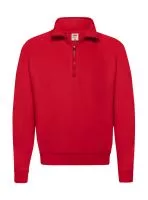 Classic Zip Neck Sweat Piros