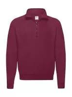 Classic Zip Neck Sweat Burgundy