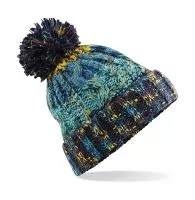 Corkscrew Pom Pom Beanie Marine Splash