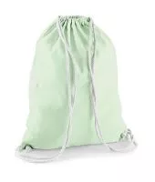 Cotton Gymsac Pastel Mint/White