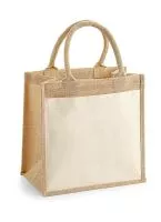 Cotton Pocket Jute Midi Tote 