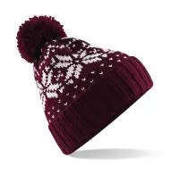 Fair Isle Snowstar® Beanie Burgundy/White