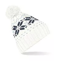 Fair Isle Snowstar® Beanie Off White/Navy/Sky Blue