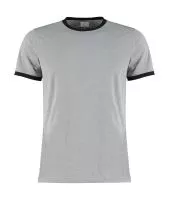 Fashion Fit Ringer Tee Light Grey Marl/Black