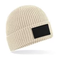 Fashion Patch Beanie Oatmeal/Black