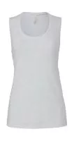 Flowy Scoop Muscle Tank Top White Marble