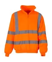 Fluo 1/4 Zip Sweat Shirt Fluo Orange