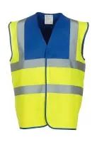 Fluo 2 Band + Brace Waistcoat Fluo Yellow/Royal Blue