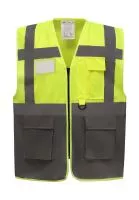 Fluo Executive Waistcoat Fluo Yellow/Grey