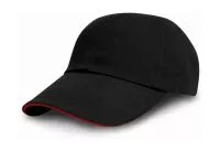 Heavy Cotton Drill Cap Black/Red