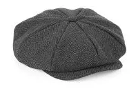 Heritage Bakerboy Cap Charcoal Herringbone