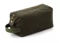 Heritage Waxed Canvas Wash Bag Olive Green