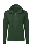 Kapucnis felső Full Zip Women Bottle Green