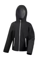 Kids TX Performance Hooded Softshell Jacket Black/Grey