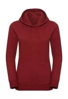 Ladies` Authentic Melange Kapucnis felső Sweat Brick Red Melange