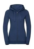 Ladies` Authentic Melange Zipped Hood Sweat Ocean Melange