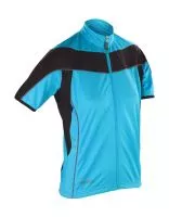 Ladies` Bike Full Zip Top Aqua/Black