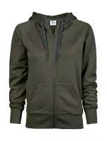 Ladies Fashion Full Zip Hood Deep Green