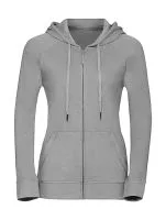 Ladies` HD Zipped Hood Sweat Silver Marl