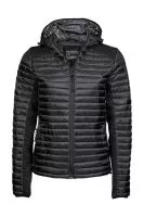 Ladies Hooded Outdoor Crossover Jacket Black/Black Melange