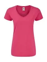 Ladies` Iconic 150 V Neck T Fuchsia