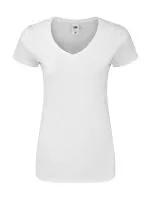 Ladies` Iconic 150 V Neck T Fehér