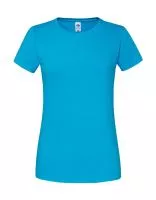 Ladies` Iconic 195 Ringspun Premium T Azure Blue