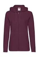 Ladies Lightweight Kapucnis felső Sweat Jacket Burgundy