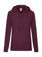 Ladies Lightweight Kapucnis felső Sweat Burgundy